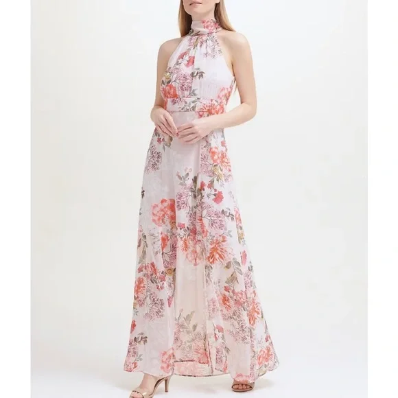 Eliza j print deals chiffon maxi dress